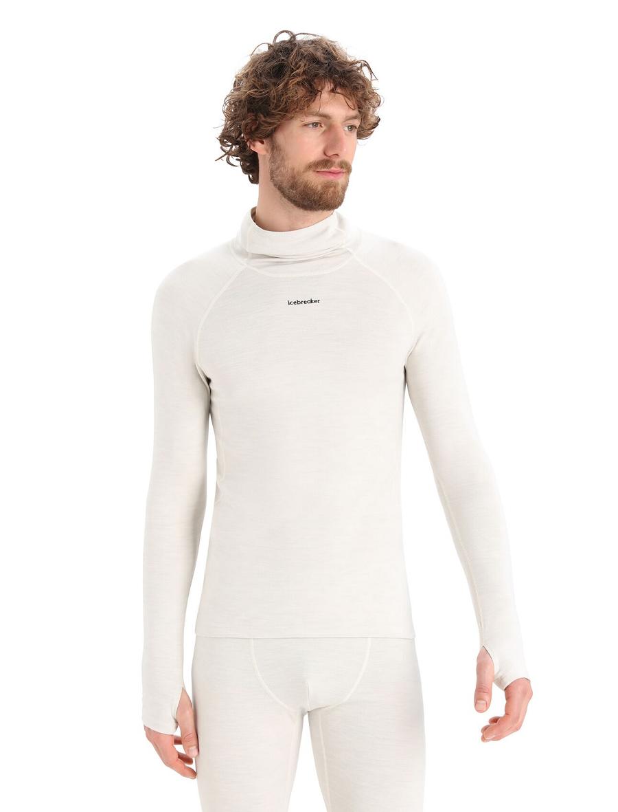 Icebreaker MerinoFine™ Long Sleeve Roll Neck Miesten Base Layers Valkoinen | FI 1343NWYB